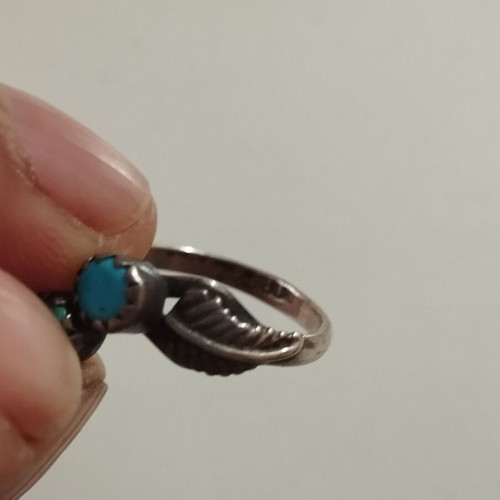 Original Navajo Native American silver 925 ring with turquoise like new, adjustable