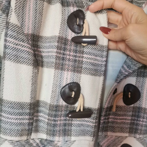 Women's coat used Tally Weijl medium size plaid with hood
