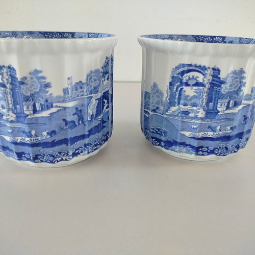 Spode flowerpots set of 2 used, made in England c.1816