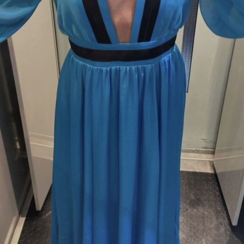 Pinko maxi dress new, blue with black details, size S