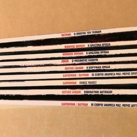 Various comics used with Spiderman, Batman, Superman, Tiramola and more