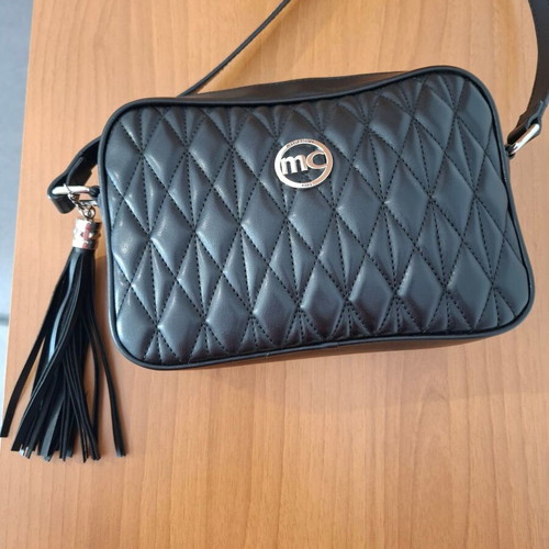 Marie Claire Black Quilted Crossbody Bag Like New with Tassel