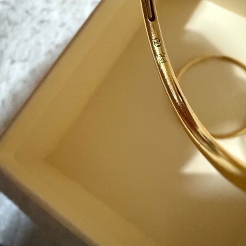 Les bijoux sezane Paris Eva hoops large like new, gold color