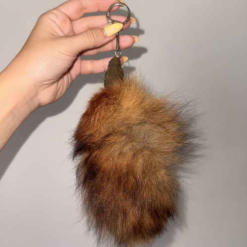 Keychain, beige and brown