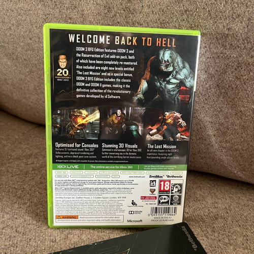 Doom 3 DFG Edition for Xbox 360 like new, collectible