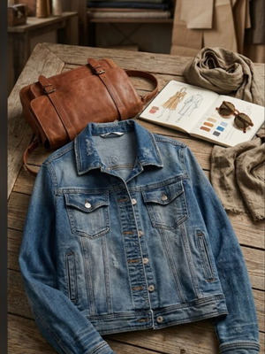Zara jean jacket like new, blue, size M-L