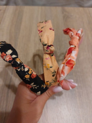 Fabric headbands set vintage style with decorative bow
