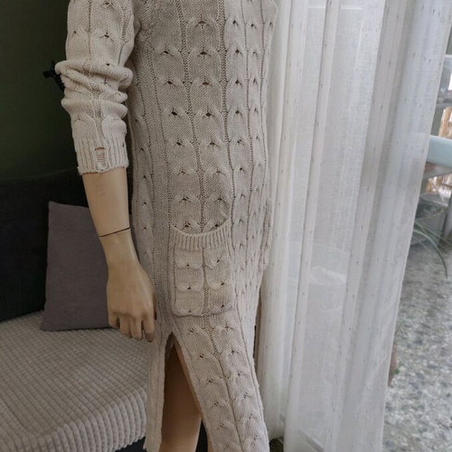 Knitted midi dress like new, beige, Casual Attitude, size L