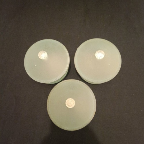 Set of 3 plastic jars with lids used, sky blue