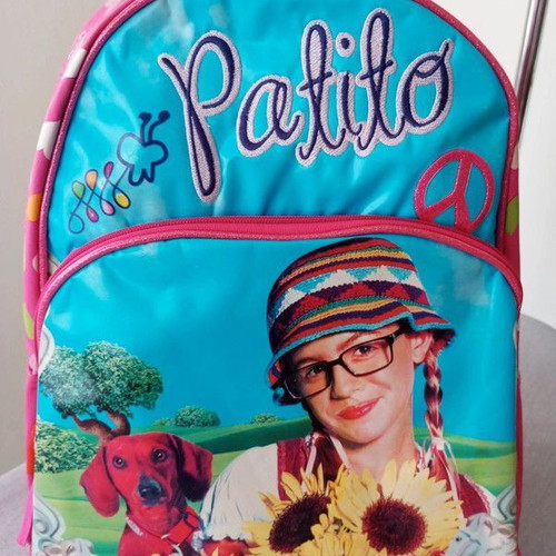 Patito Feo Patty school backpack, turquoise and fuchsia