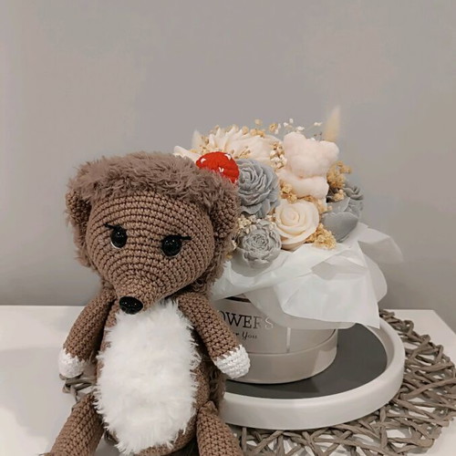 Handmade crocheted hedgehog custom made