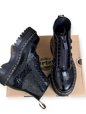 Dr Martens μποτάκια Sinclair λουστρίνι leopard με χοντρή σόλα καινούργια, 37