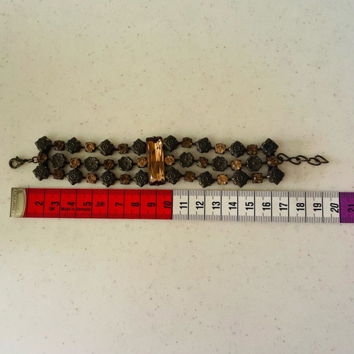 Metal bracelet new, gray and brown