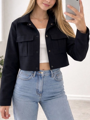 Children's black cropped blazer Zara like new for 13-14 years