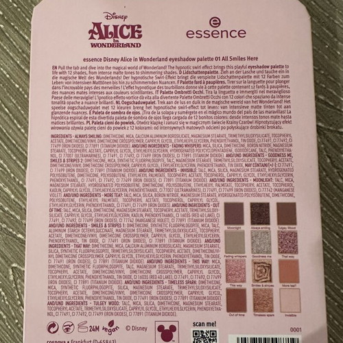 Essence Alice in Wonderland makeup set with eyeshadow palette, liquid blush and long-lasting lipstick