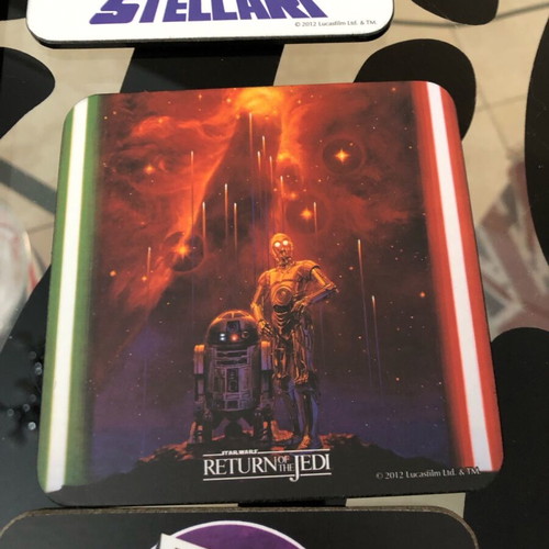 Star Wars set of 13 square coasters like new with original trilogy posters