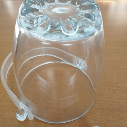 Glass Ice Bucket with Tongs and Handle new