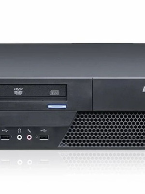 Lenovo ThinkCentre SFF desktop computer used with LG 20" monitor