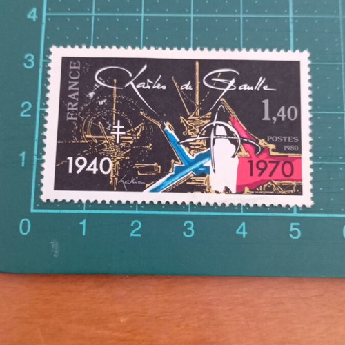 France stamp 1980 10th anniversary of General de Gaulle's death like new