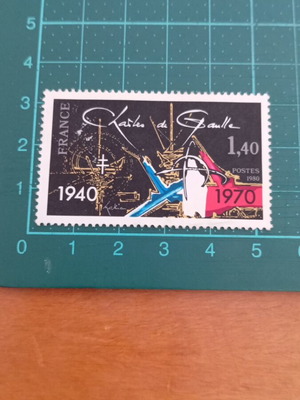 France stamp 1980 10th anniversary of General de Gaulle's death like new