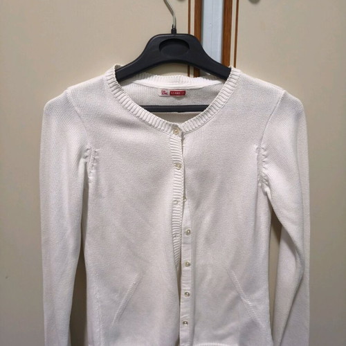 Girls' cardigan size S white, like new, for 12 years old