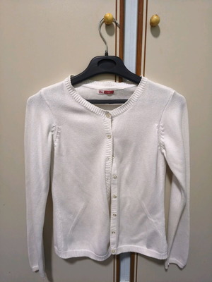 Girls' cardigan size S white, like new, for 12 years old