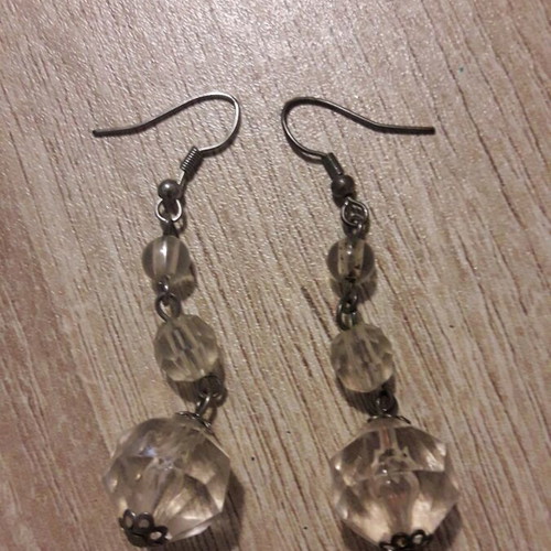 Earrings used with plastic beads