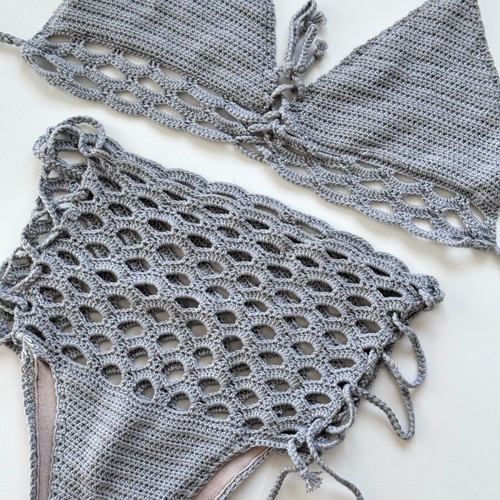 Women's knitted swimsuit size Small gray like new