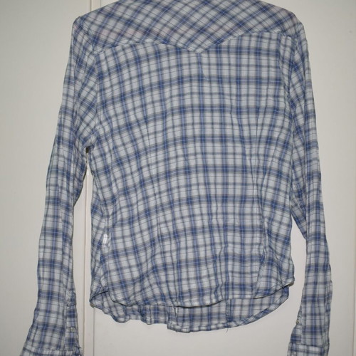 Women's checked shirt H&M used, grey and blue, size M