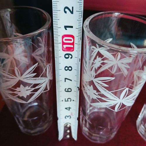 Ouzo glasses like new, set of 4 classic glass tubes