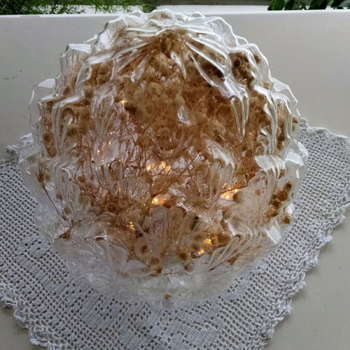 Table lamp LED pinecone new, acrylic 19cm
