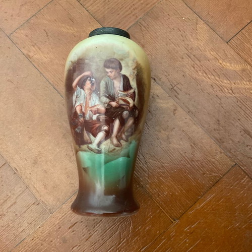English porcelain vase with painting detail from Murillo