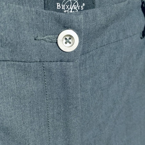 Gray straight-leg pants like new with silver details