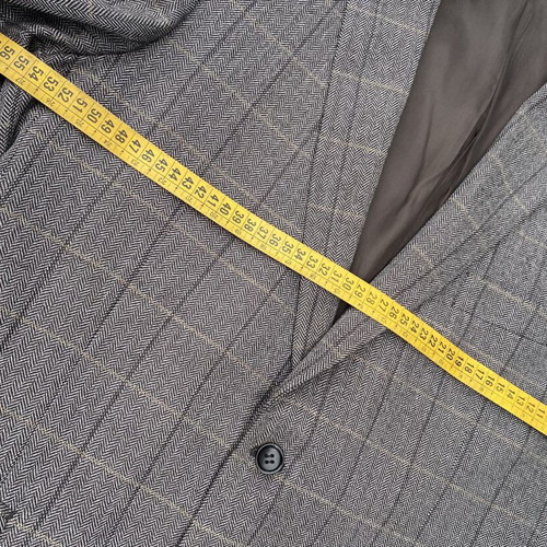 Loro Piana men jacket Superfine Wool gray checked size 54 like new