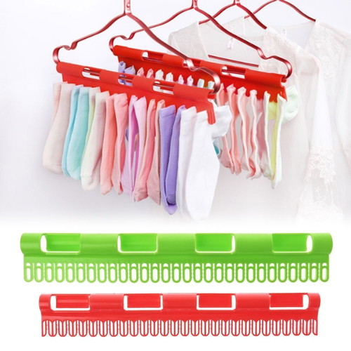 Plastic underwear clip hanger 40cm set of 2 green new