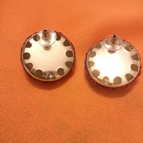 Earrings with fuchsia rhinestones new, light and impressive
