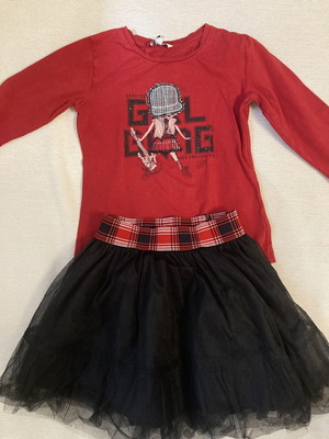 Girls' clothing set by Matoufrance, black and red