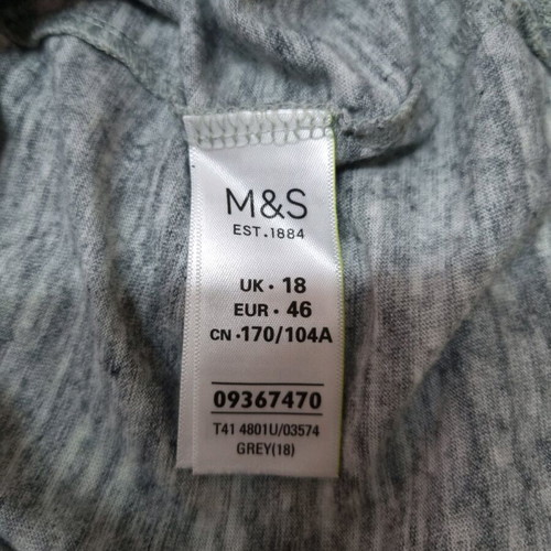 Marks & Spencer summer cotton top like new, grey, size 18