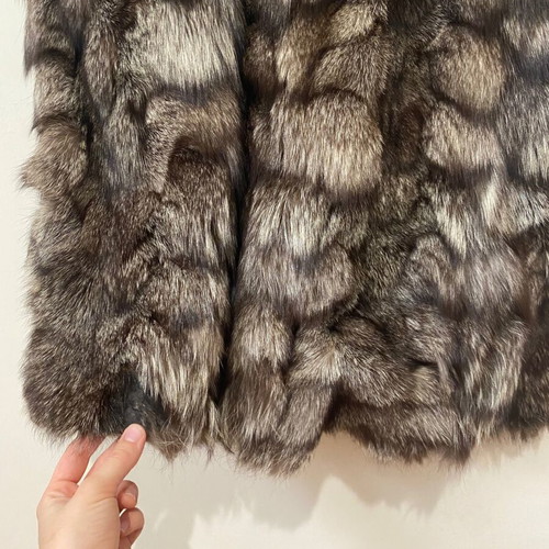 Silver Fox Fur Vest used, unisex, size M-L