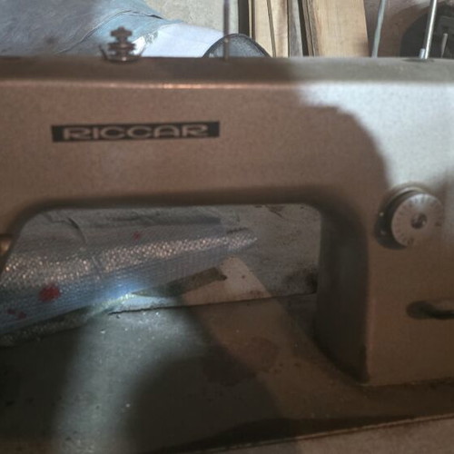 Riccar vintage mechanical sewing machine used, classic grey finish