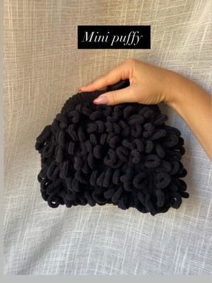 Mini puffy bag handmade, black