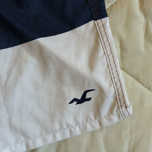 Hollister board shorts XS size dark blue burgundy striped swim trunks like new