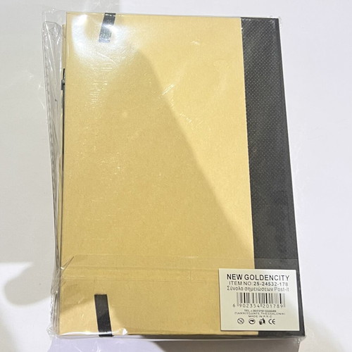 Post-it New Goldencity notebook, gold and black