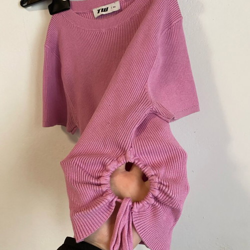Tally Weijl ribbed top with ties like new, xs, pink