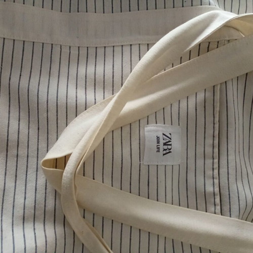 Zara white cotton shoulder bag, 60x45 cm, unused