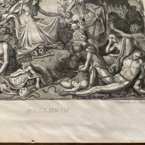 Scandinavian Mythology Helheim Chalcography used 23x14cm