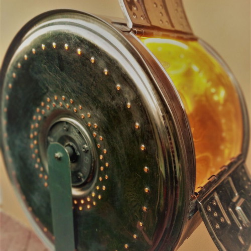 Floor lamp with washing machine drum, art project like new