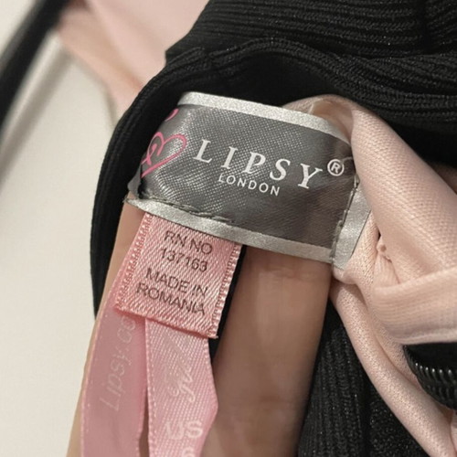 Lipsy London dress with open back like new, black and pink