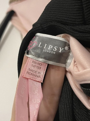 Lipsy London dress with open back like new, black and pink