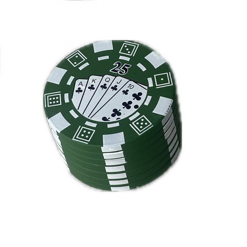 Grinder Metal and Plastic 40x26mm 2-Compartment Poker Green New
